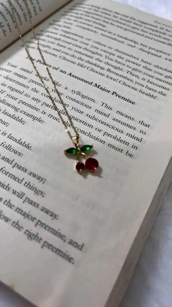 Cherry leaf necklace
