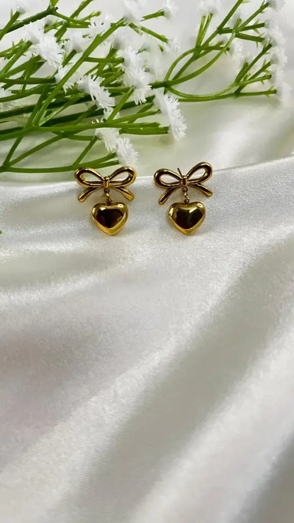 Bow & heart Earring